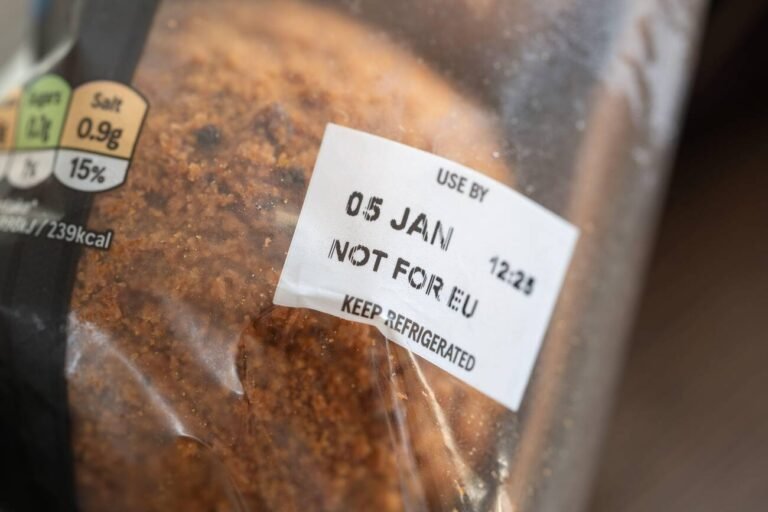 'Not for EU' Tesco own brand food label for meat and fresh produce as a Post-Brexit Pressure on UK Food Export