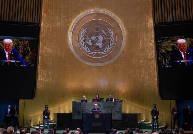 President Donald Trump delivers speech during the 80th session of the United Nations General Assembly at the U.N. Headquarters in New York City on September 23, 2025.